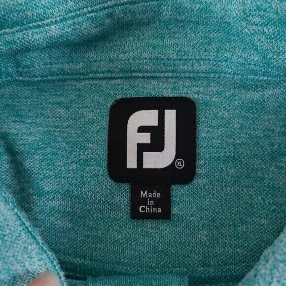 FootJoy Mens FJ Sea Island Golf Polo Shirt XL Green Black Stripe - Picture 8 of 9